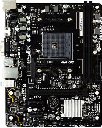 Biostar B450MHP Ver. 6.x Motherboard Micro ATX με AMD AM4 Socket