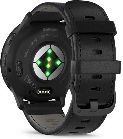 Garmin Venu 3 Stainless Steel 45mm Waterproof Smartwatch with Heart Rate Monitor (Slate with Black Leather)