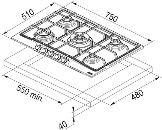 Franke Country FCH 755 Εστία Υγραερίου Αυτόνομη 75x51εκ. Μπεζ