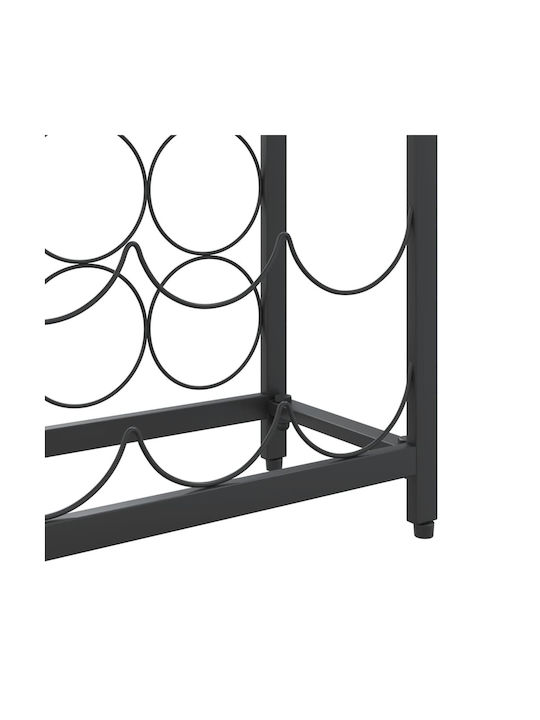 vidaXL С крака Κάβα Ποτών Метал για 27 Μπουκάλια Черен 34x18x100εκ.