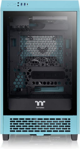 Thermaltake The Tower 200 Gaming Mini Tower Computer Case with Side Window and RGB Lighting Turquoise
