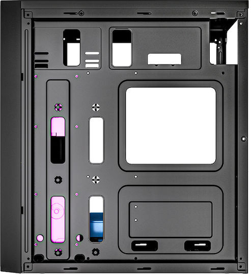 Gembird Fornax M100B Gaming Midi Tower Κουτί Υπολογιστή με Πλαϊνό Παράθυρο Μαύρο