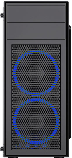 Gembird Fornax M100B Gaming Midi Tower Κουτί Υπολογιστή με Πλαϊνό Παράθυρο Μαύρο