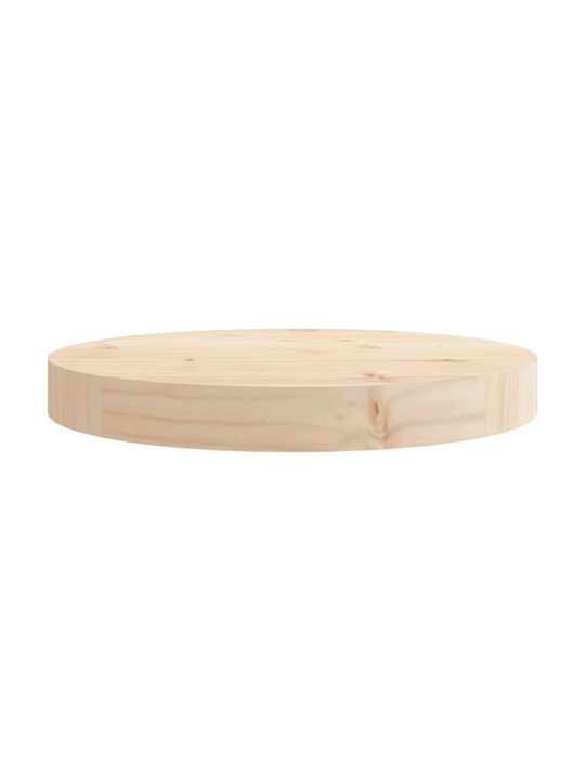 vidaXL Round Table Surface made of Solid Wood in Beige Color 30x30x3cm 833655 1pcs