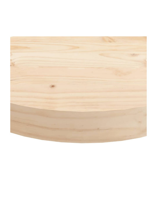 vidaXL Rund Tischoberfläche aus Massivholz in Beige Farbe 80x80x3cm 833670 1Stück
