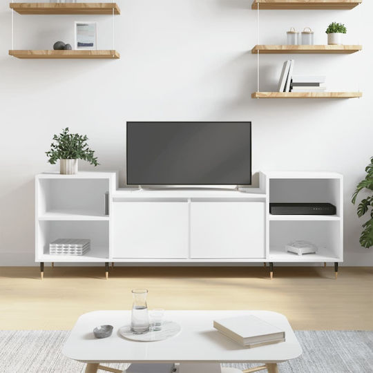 Телевизионни Мебели Бял М160xД35xВ55см