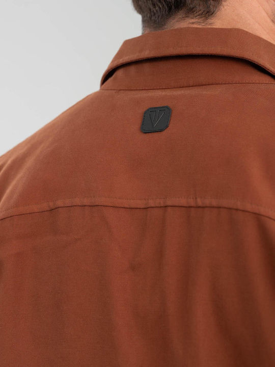 Vittorio Artist Herrenhemd Overshirt Langärmelig Camel