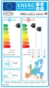 Juro-Pro Maxclima 9K Инверторен климатик 9000 BTU A+++ - А+++/A++ - А++ с WiFi White