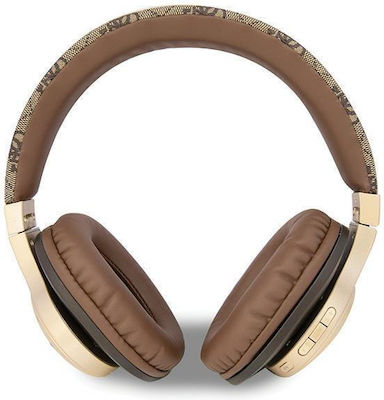 Guess 4G Script Metal Logo Bluetooth Wireless Over Ear Headphones Brown GUBH604GEMW