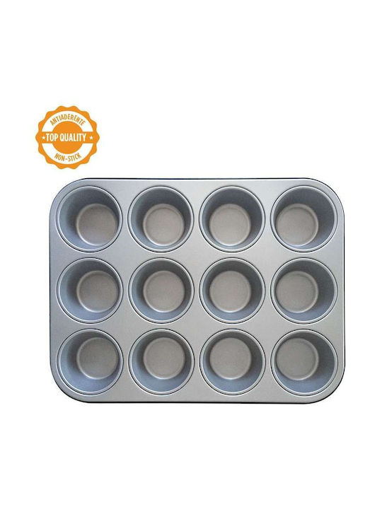 Decora Non-stick Aluminum Cupcakes & Muffins 12 Cups Baking Pan 7cm