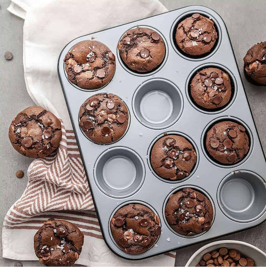 Decora Formă de Patiserie pentru Cupcakes/Muffins din Aluminiu 12 Locuri 7buc 1buc