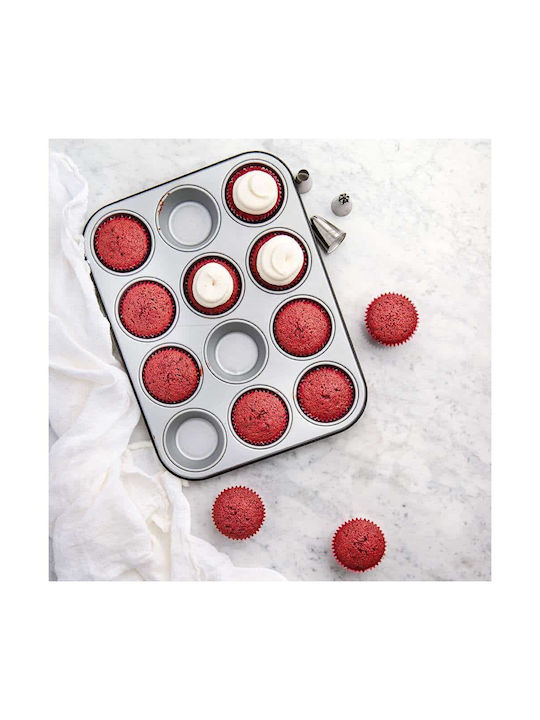 Decora Non-stick Aluminum Cupcakes & Muffins 12 Cups Baking Pan 7cm