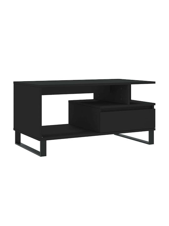 Rechteckig Couchtisch Black L90xB49xH45cm