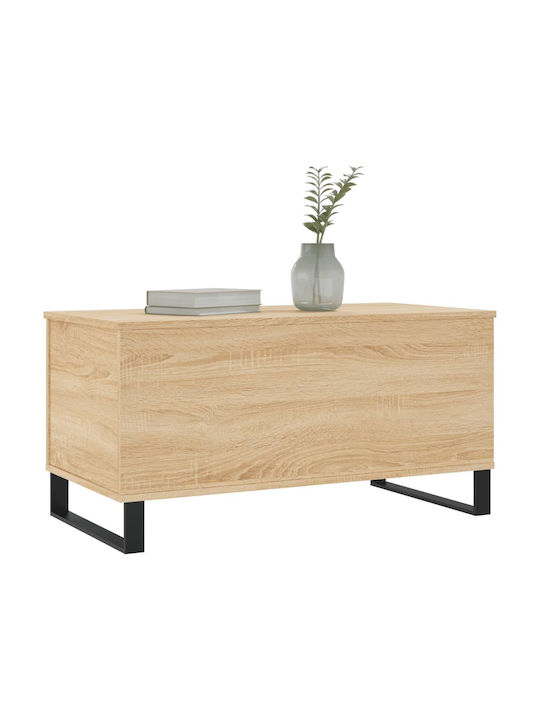 Sonoma Eiche Rechteckiges Zentral Kaffeetisch mit Hebemechanismus M90xL44.5xH45cm