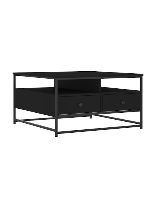 Rectangular Wooden Coffee Table Black L80xW80xH45cm