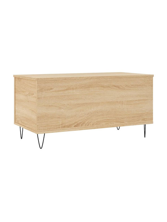 Rectangular Central Wooden Coffee Table with Lifting Mechanism Sonoma Oak W90xL44.5xH45cm