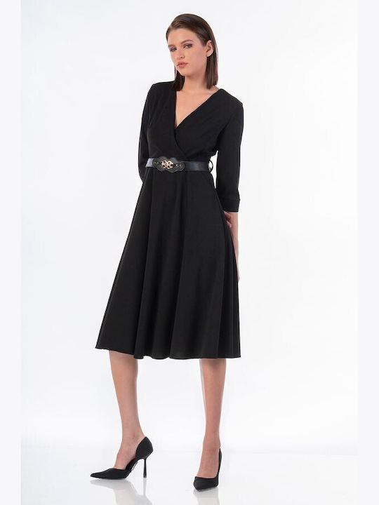 Bellino Midi Dress Wrap Black
