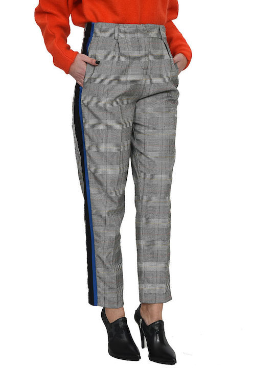 Twenty 29 Twenty Women's Fabric Trousers Checked Gray