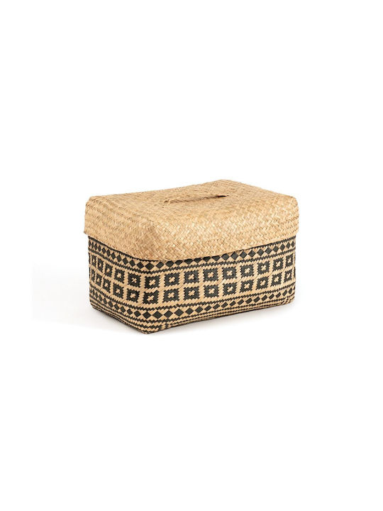La Redoute Interieurs Decorative Basket Wicker with Handles Black 37cm