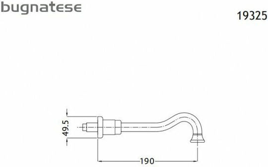 Bugnatese Oxford Built-in Faucet Spout for Bathtub Bronze