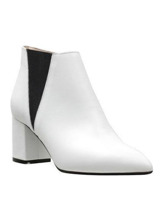 Leder Damen Knöchelstiefel Weiß