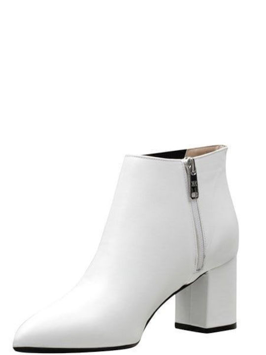 Leder Damen Knöchelstiefel Weiß