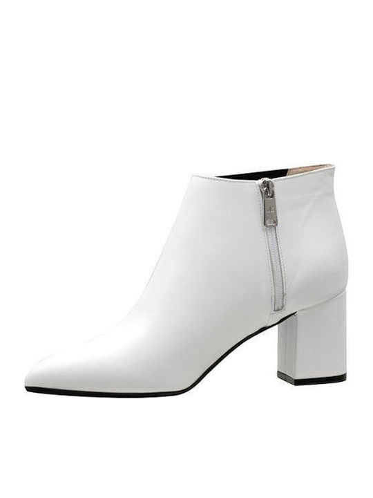 Leder Damen Knöchelstiefel Weiß