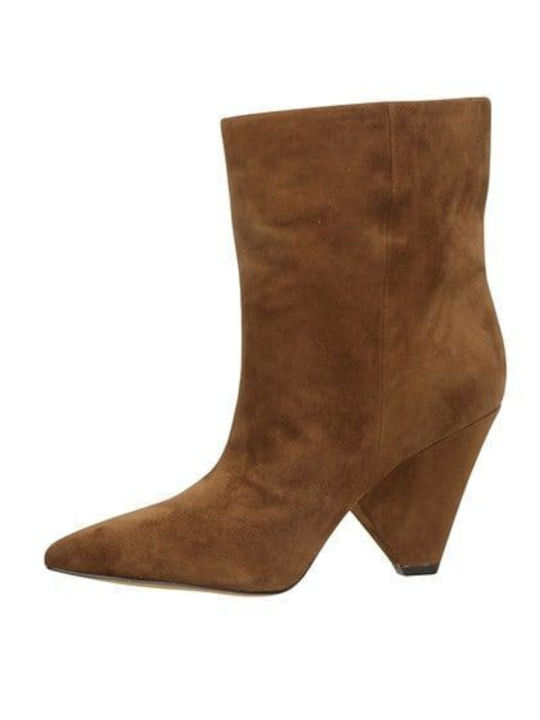 Suede Women's Ankle Boots Brown