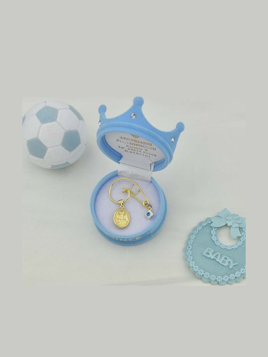 Goldjewels Charm Talisman Constantin Ochi Protector Din Argint Plăcut Cu Aur