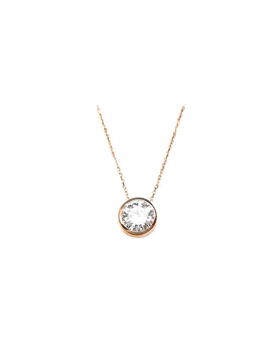 Art Necklace with Pink Gold Plating