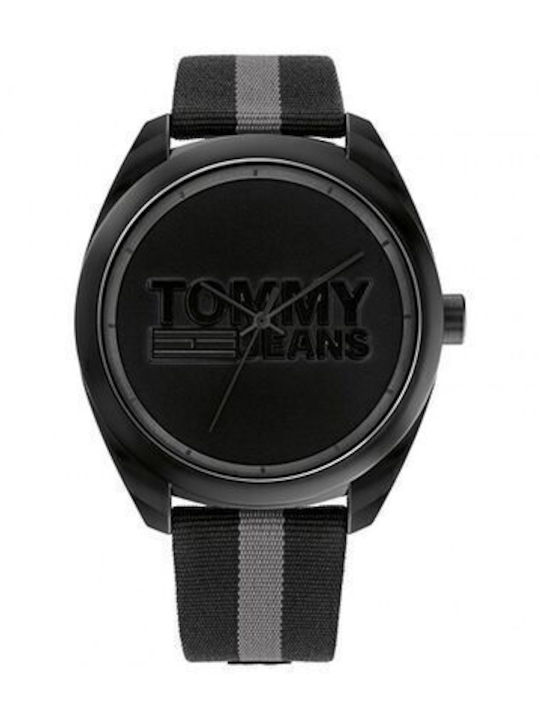 Tommy Hilfiger Ανδρικό Ρολόι 45mm Μπαταρίας με Μαύρο Υφασμάτινο Λουράκι