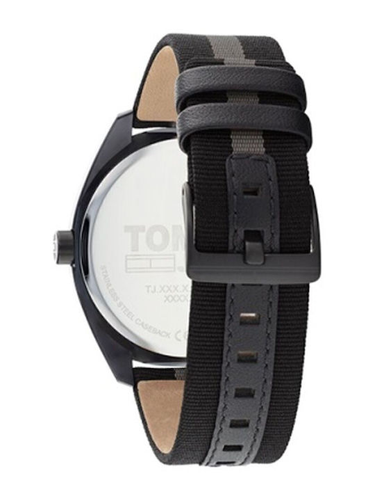 Tommy Hilfiger Ανδρικό Ρολόι 45mm Μπαταρίας με Μαύρο Υφασμάτινο Λουράκι