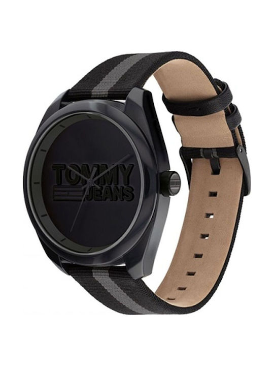 Tommy Hilfiger Ανδρικό Ρολόι 45mm Μπαταρίας με Μαύρο Υφασμάτινο Λουράκι