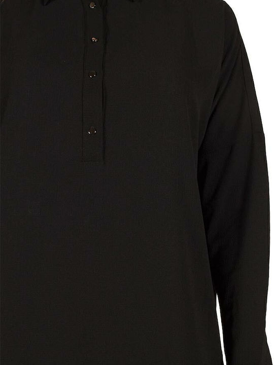 Rochie-Cămașă Mini Neagră