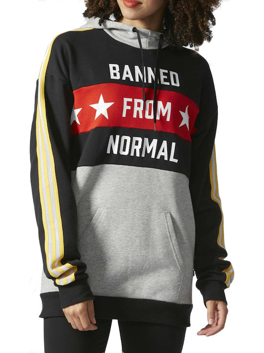 Long Women's Sweatshirt Hooded Multicolour