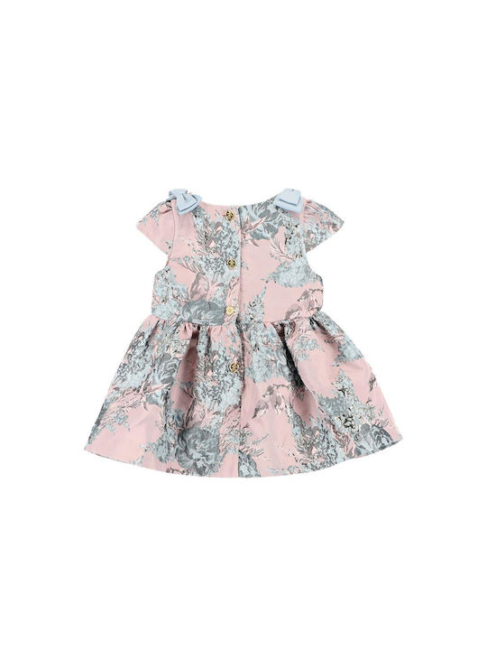 Angel's Face Oksana Flower Jacquard Kids Dress Short Sleeve Tea Rose