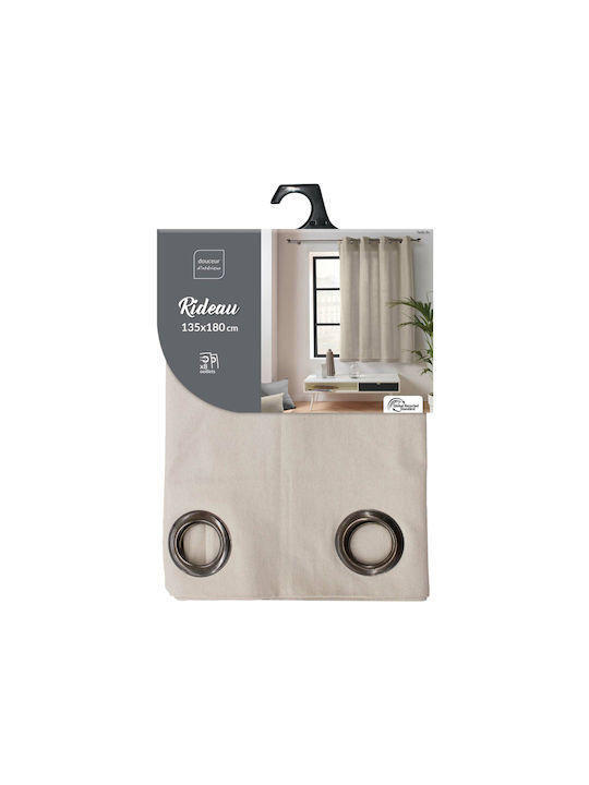 Window Curtain with Grommets L-c Twily Beige 135x180cm