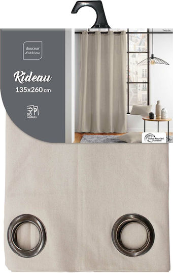 Perdea Cu Capse L-c Twily Bej 135x260cm