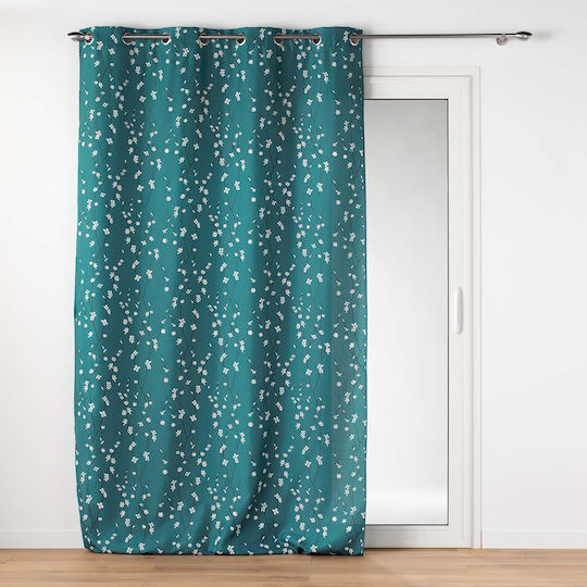 Douceur d'Intérieur L-c Sakura Mit Grommets Petrol Blau 140x280cm