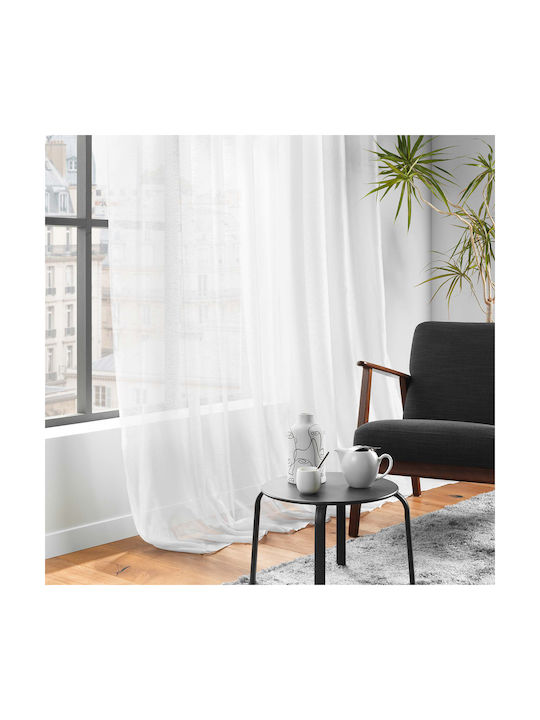 Douceur d'Intérieur Κουρτίνα με Τρουκς L-c Lissea Λευκή 300x240εκ.