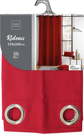 Vorhang mit Grommet L-c Twily Rot 1612132 135x260cm