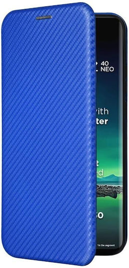 Carbon Fiber Книга Син (Motorola Edge 40 Neo)