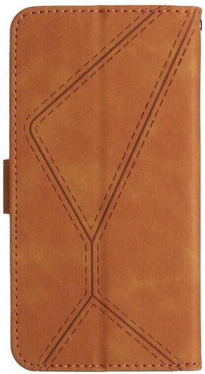 Stitching Embossed Wallet Καφέ (Motorola Edge 40 Neo)