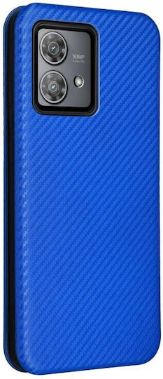 Carbon Fiber Книга Син (Motorola Edge 40 Neo)