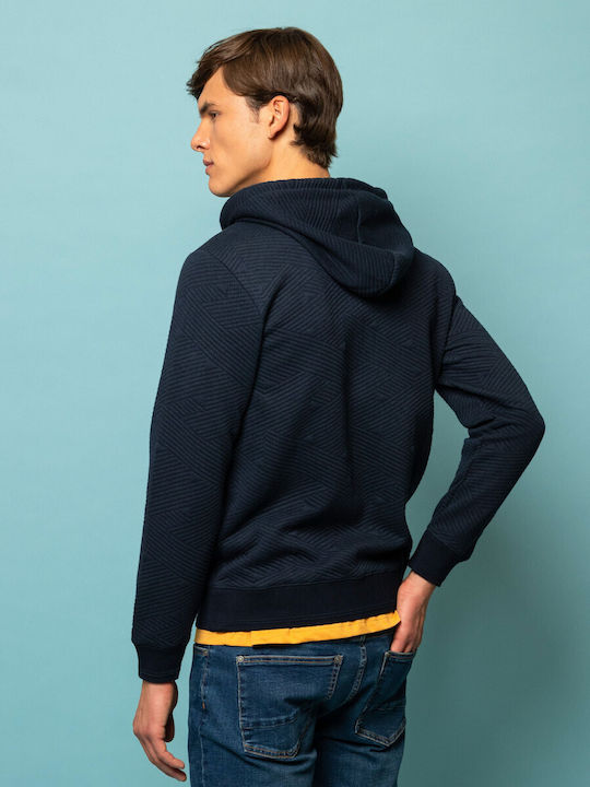 Heavy Tools Men's Sweatshirt Jacket with Hood and Pockets Blue