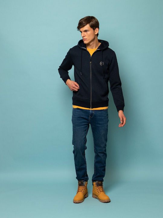Blue Hooded Cardigan