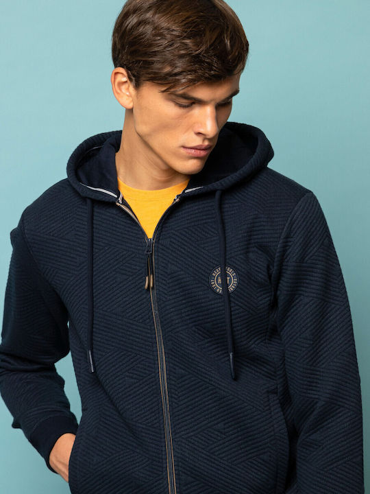 Blue Hooded Cardigan