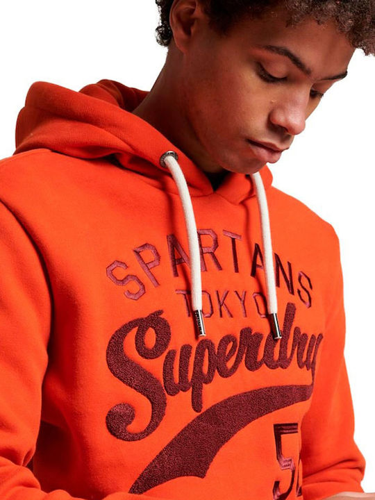 Ovin Athletic Script Graphic Sweatshirt mit Kapuze Orange