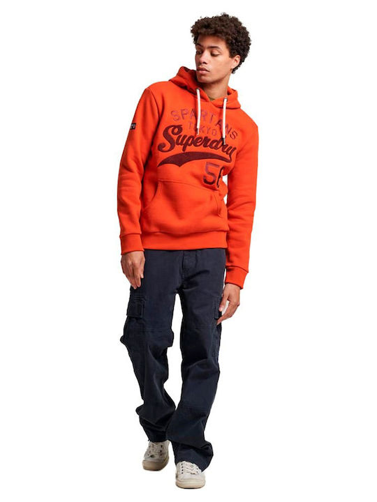 Ovin Athletic Script Graphic Sweatshirt mit Kapuze Orange
