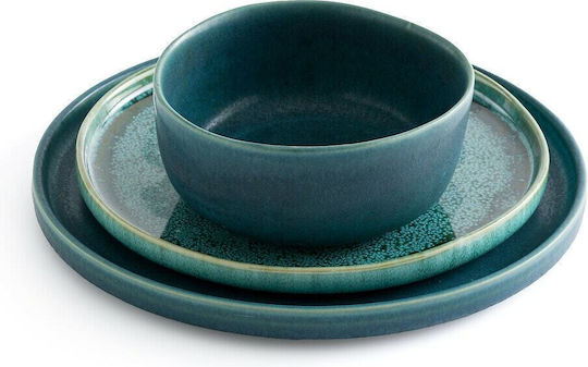 Am.Pm Plate Desert Ceramic Blue with Diameter 32cm 4pcs